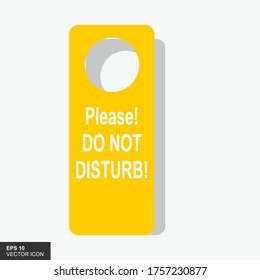 Hotel sign. Vector hotel hanging sign. Do not disturb hanging paper sign.