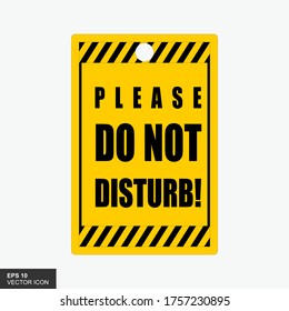 Hotel sign. Vector hotel hanging sign. Do not disturb hanging paper sign.