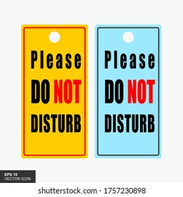 Hotel sign. Vector hotel hanging sign. Do not disturb hanging paper sign.