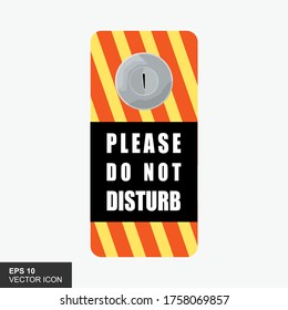 Hotel sign. Vector hotel hanging sign. Do not disturb hanging paper sign.