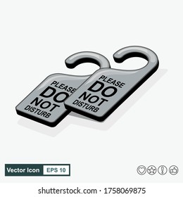 Hotel sign. Vector hotel hanging sign. Do not disturb hanging paper sign.