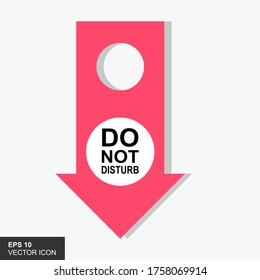 Hotel sign. Vector hotel hanging sign. Do not disturb hanging paper sign.
