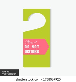Hotel sign. Vector hotel hanging sign. Do not disturb hanging paper sign.