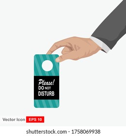 Hotel sign. Vector hotel hanging sign. Do not disturb hanging paper sign.