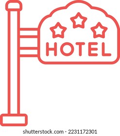 Icono vectorial de la firma del hotel. Se puede usar para imprimir, móviles y aplicaciones web.