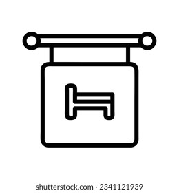 hotel Sign Vector icon, Outline style, isolated on white Background.
