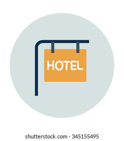 
Hotel Signboard Colored Vector Icon
