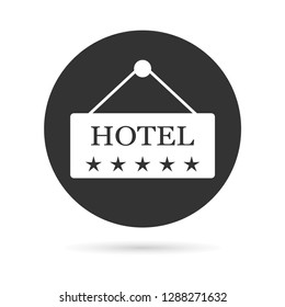Hotel signboard icon. Vector