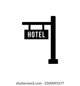 hotel signboard icon. vector isolated on white background, simple and modern design.