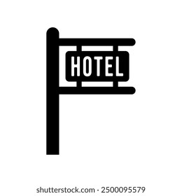 Symbol für das Hotelsignboard. Vektor einzeln auf weißem Hintergrund, einfaches und modernes Design.