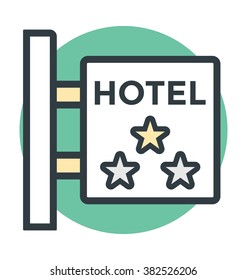 Hotel Signboard Vector Icon