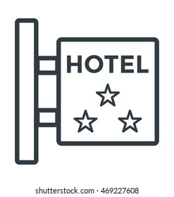 Hotel Signboard Vector Icon