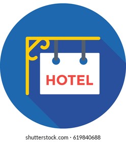 Hotel Signboard Vector Icon