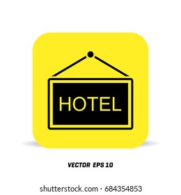 Hotel Signboard Vector Icon