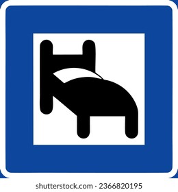 Hotel, Signs giving information, Special regulation, Road signs in Sweden