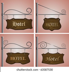 Hotel signs vector set