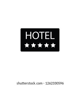 hotel simple black icon on white background