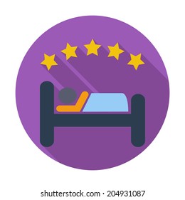 Hotel.. Single flat color icon. Vector illustration.