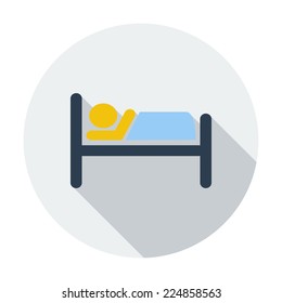 Hotel. Single flat color icon. Vector illustration.