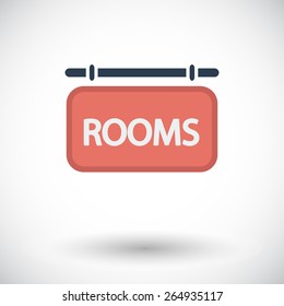 Hotel. Single flat icon on white background. Vector illustration.