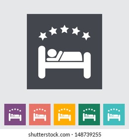 Hotel single flat icon. Vector illustration.