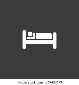 Hotel single icon. Sleep icon.