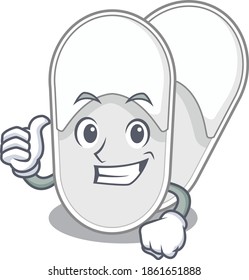 Hotel slippers cartoon character design showing OK finger