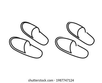Hotel slippers icon with two kinds of models