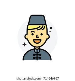 Hotel staff concept Isolated Line Vector Illustration editable Icon