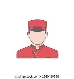 Hotel staff - Doorman. Flat design. Vector illustration. Bellboy, Porter Avatar