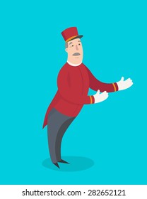 Hotel staff - Doorman. Flat design. Vector illustration.