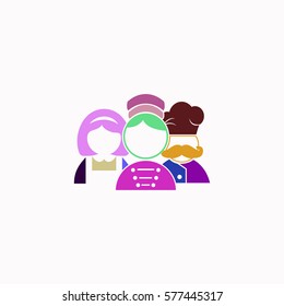Hotel staff  icon Vector design. Colored illustration.