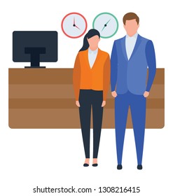 Hotel staff illustration vector
