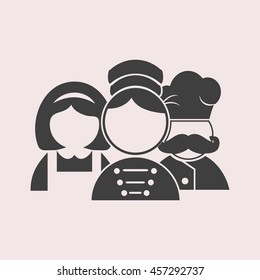 Hotel staff web icon. Isolated illustration