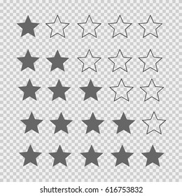 Hotel star rating. Star evaluation. Simple isolated vector icon eps 10 on transparent background.