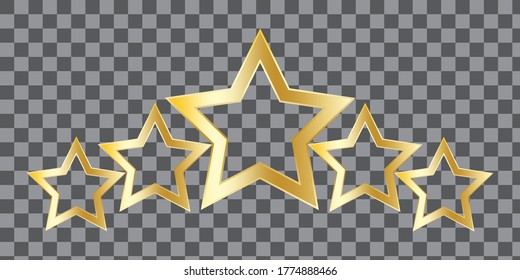 Hotel stars. Vector background from reward. Gold icon. Badge of quality. The symbol of victory. Vector image.