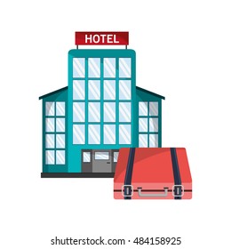 hotel and suitcase  icon