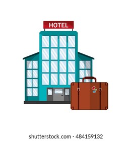 hotel and suitcase  icon