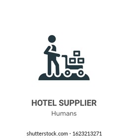 Hotel supplier glyph icon vector on white background. Flat vector hotel supplier icon symbol sign from modern humans collection for mobile concept and web apps design.