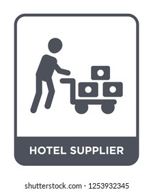 hotel supplier icon vector on white background, hotel supplier trendy filled icons from Humans collection, hotel supplier simple element illustration