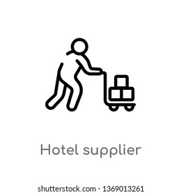 hotel supplier vector line icon. Simple element illustration. hotel supplier outline icon from humans concept. Can be used for web and mobile