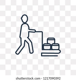 Hotel Supplier vector outline icon isolated on transparent background, high quality linear Hotel Supplier transparency concept can be used web and mobile