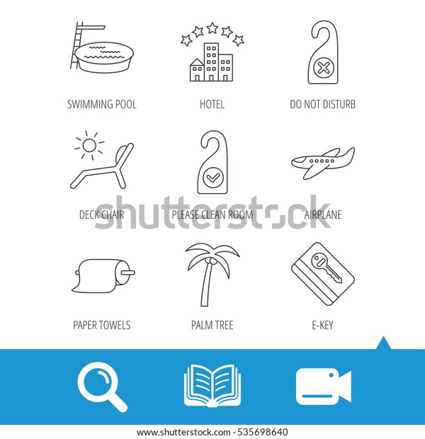 Hotel Swimming Pool Beach Deck Chair Stock Vector Royalty