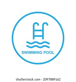 hotel swimming pool icon vector