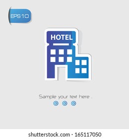 Hotel symbol,Blue version,vector