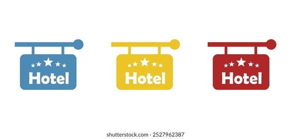 Icono de la tabla del hotel en un fondo blanco, Ilustración vectorial