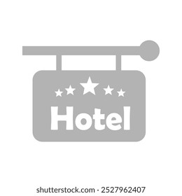 ícone de tabela de hotel em um fundo branco, ilustração vetorial