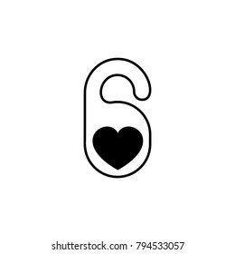 hotel tag with heart shape icon. Love and Valentine's Day element icon. Premium quality graphic design. Signs, outline symbols collection icon for websites, web design, mobile app on white background