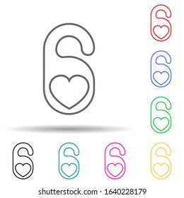 hotel tag with heart shape multi color style icon. Simple thin line, outline vector of valentine icons for ui and ux, website or mobile application