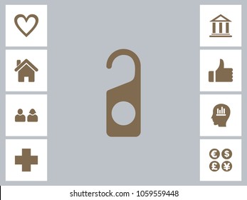 Hotel Tag Icon With Bonus Icons. Eps-10.
